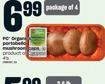 Loblaws PC® Organics portobello mushroom caps offer