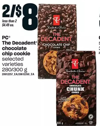 Loblaws Pc the decadent chocolate chip cookie offer