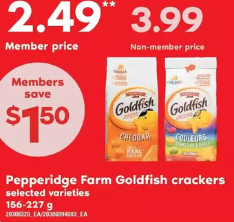 Loblaws Pepperidge farm goldfish crackers offer