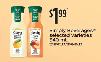 Loblaws Simply beverages offer