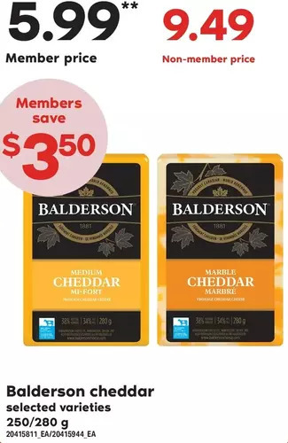 Loblaws Balderson cheddar offer