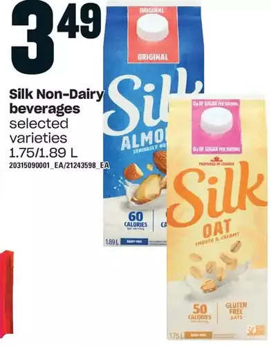 Loblaws Silk non-dairy beverages offer