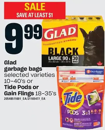 Loblaws Glad garbage bags offer
