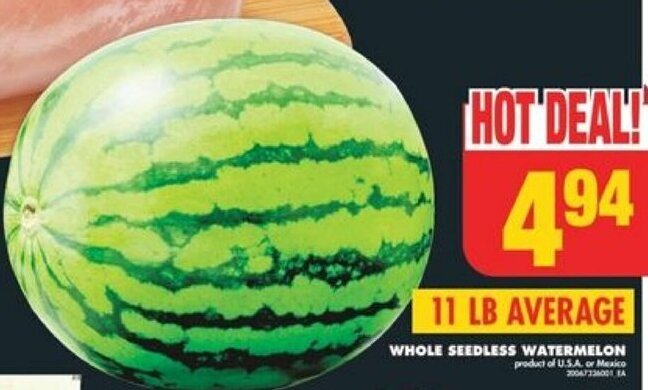 No Frills WHOLE SEEDLESS WATERMELON offer