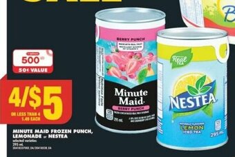 No Frills MINUTE MAID FROZEN PUNCH, LEMONADE or NESTEA 295 mL offer
