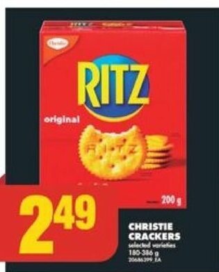 No Frills CHRISTIE CRACKERS 180 - 386 g offer