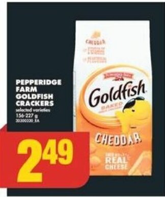 No Frills PEPPERIDGE FARM GOLDFISH CRACKERS 156 - 227 g offer
