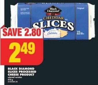 No Frills BLACK DIAMOND SLICES PROCESSED CHEESE PRODUCT 410 g offer