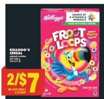 No Frills KELLOGG'S CEREAL 247 - 435 g offer