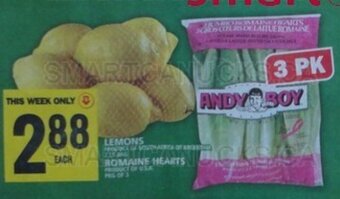 Food Basics LEMONS or ROMAINE HEARTS offer