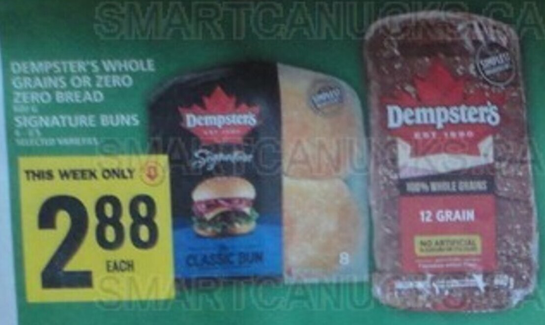 Food Basics DEMPSTER'S WHOLE GRAINS OR ZERO ZERO BREAD SIGNATURE BUNS offer