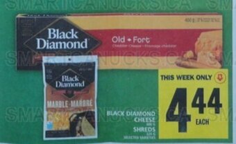 Food Basics BLACK DIAMOND CHEESE 400 g or SHREDS offer