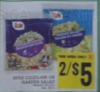 Food Basics DOLE COLESLAW OR GARDEN SALAD offer
