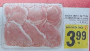 Food Basics FRESH BONE-IN PORK COMBINATION CHOPS offer