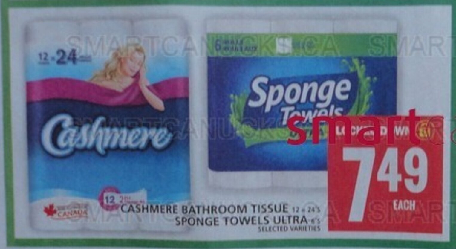 Food Basics CASHMERE BATHROOM TISSUE 12 #x 24's SPONGE TOWELS ULTRA 6's offer
