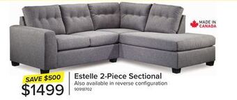 Leon's Estelle 2-piece sectional with right-facing chaise - grey offer