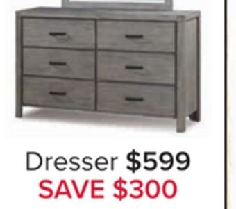 Leon's Copeland 6 drawer dresser - wire-brushed grey offer
