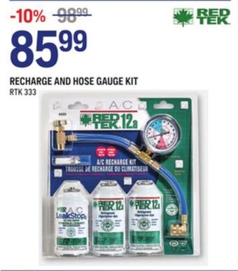 NAPA Auto Parts Redtek recharge and hose gauge kit offer