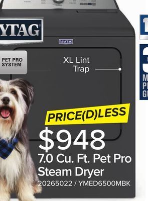 Leon's Maytag volcano black electric dryer with pet pro (7.0 cu. ft.) - ymed6500mbk offer