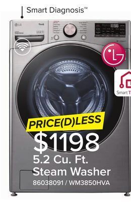 Leon's Lg graphite steel front load steam washer with ai dd (5.2 cu. ft) offer