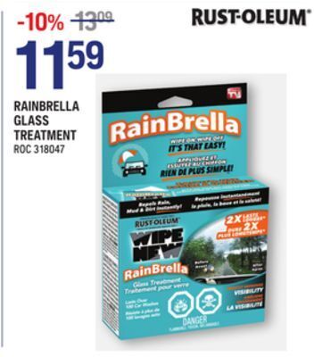 NAPA Auto Parts Rainbrella glass treatment offer
