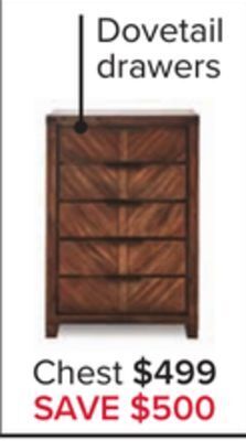 Leon's Dovetail 5 drawer chest - graphite offer