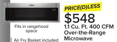 Leon's Whirlpool stainless steel over-the-range microwave and hood combination (1.1 cu. ft.) - ywml55011hs offer