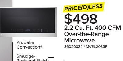 Leon's Lg 2.2 cu. ft. 400 cfm over-the-range ver microwave offer