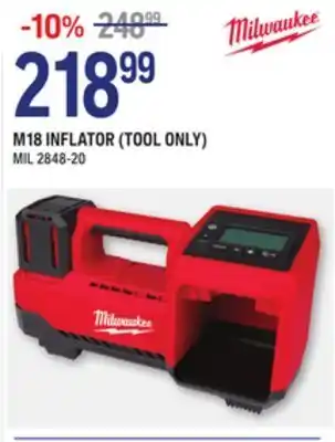 NAPA Auto Parts Milwaukee m18 inflator (tool only) offer