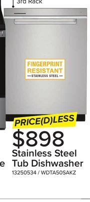 Leon's Whirlpool 24 fingerprint resistant stainless steel dishwasher with 3rd rack (47 dba) - wdta50sakz offer