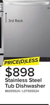Leon's Lg smudge resistant stainless steel top control wi-fi enabled dishwasher with truesteam and 3rd rack - ldts5552s offer