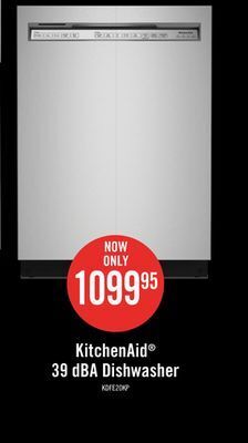 The Brick Kitchenaid 39 db front-control dishwasher with third level rack - kdfe204kps offer