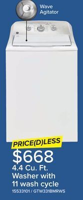 Leon's Ge white top-load washer (4.4 cu. ft.) - gtw331bmrws offer