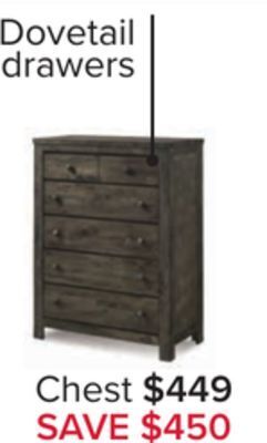Leon's Cabin 5 drawer chest - grey offer