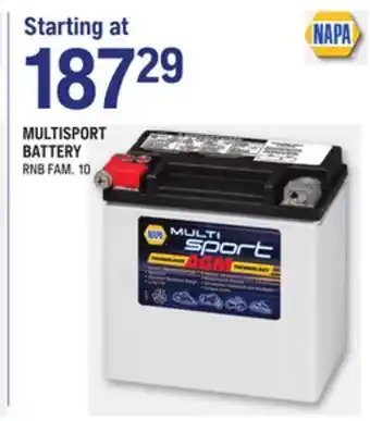 NAPA Auto Parts Napa multisport battery offer