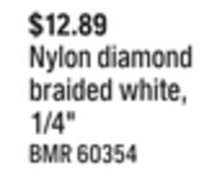 NAPA Auto Parts Ben-mor nylon diamond braided white, 1/4 offer