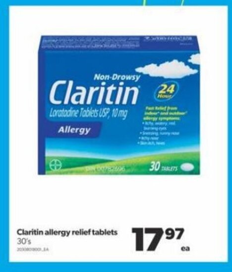 Real Canadian Superstore Claritin allergy relief tablets 30's offer