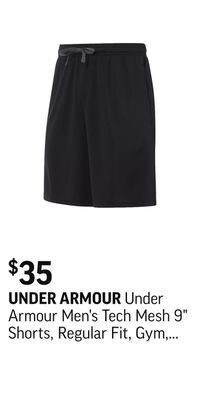 Sport Chek Under armour men's tech mesh 9 shorts, regular fit, gym, drawstring, breathable offer