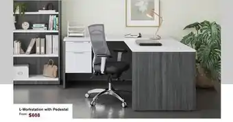 Source Office Furnishings L-workstation with pedestal offer