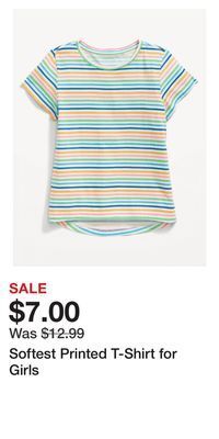 Old Navy Softest printed t-shirt for girls offer