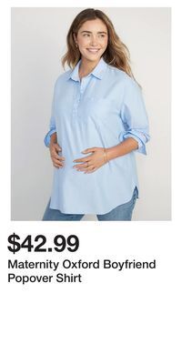 Old Navy Maternity oxford boyfriend popover shirt offer