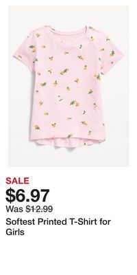 Old Navy Softest printed t-shirt for girls offer