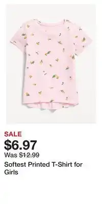 Old Navy Softest printed t-shirt for girls offer