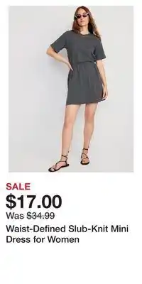 Old Navy Waist-defined slub-knit mini dress for women offer