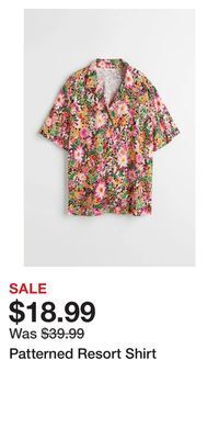H&M Patterned resort shirt offer