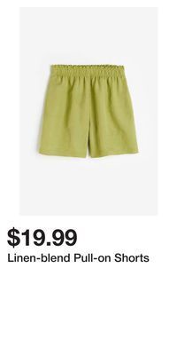 H&M Linen-blend pull-on shorts offer