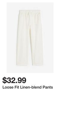 H&M Loose fit linen-blend pants offer