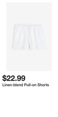 H&M Linen-blend pull-on shorts offer