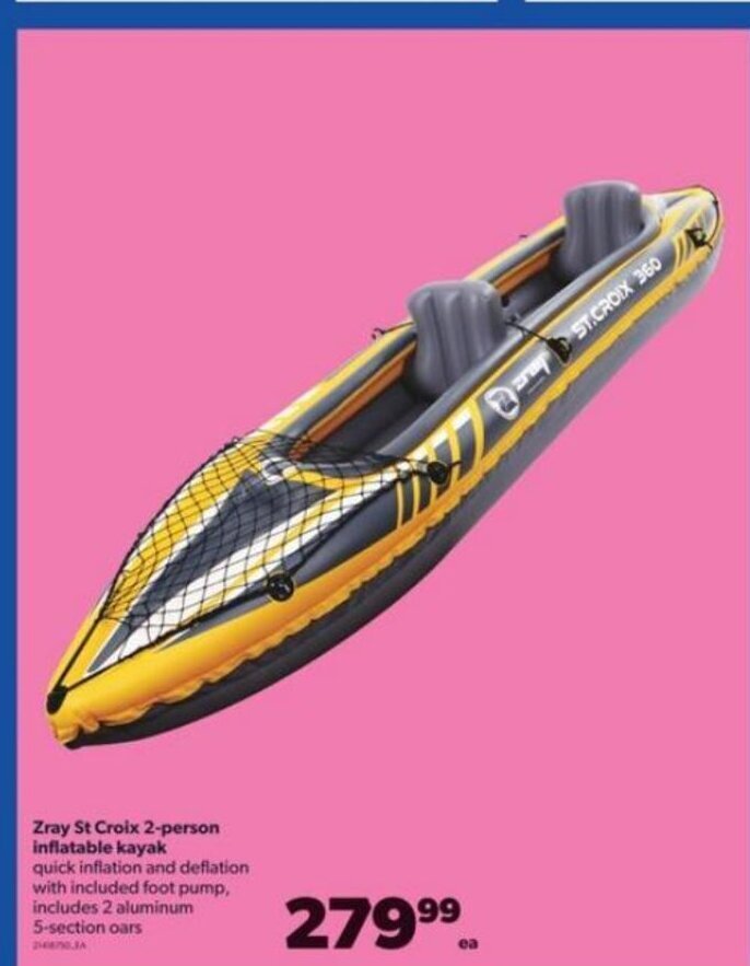 Real Canadian Superstore Zray St Croix 2-person inflatable kayak offer