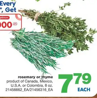 Wholesale Club Rosemary or thyme, 8 oz. offer